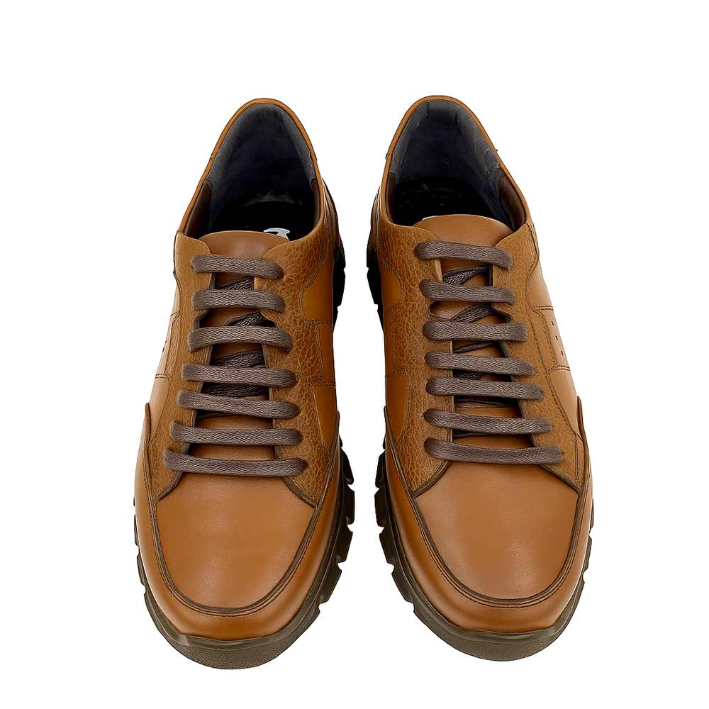 Men geniune leather trainers - Havana2