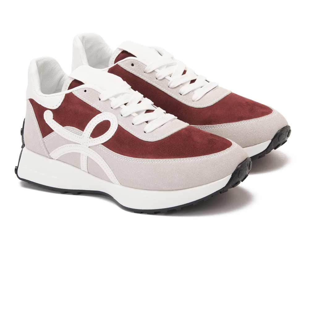 Women's stylish sneakers - Grey*Maroon1