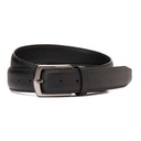 Men's casual patterned leather belt - Black