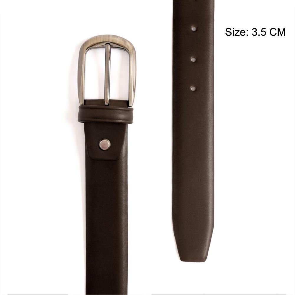 Men's classic leather belt - Brown3