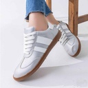 Women trendy leather sneaker - Silver3