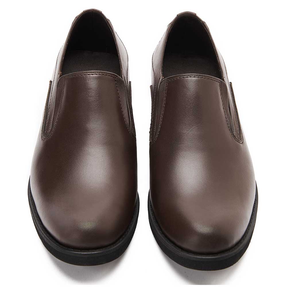 Leather slip on shoes with eva sole - Brown2