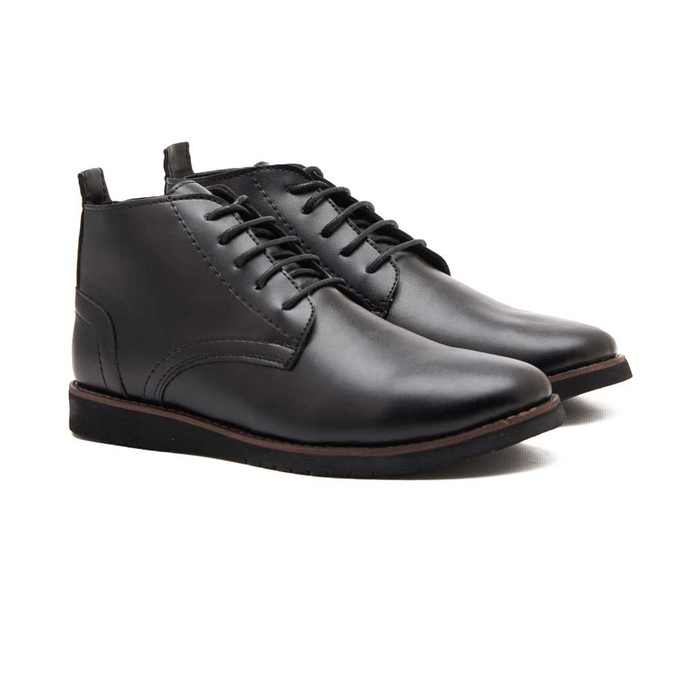 Men's leather lace-up boots - Black