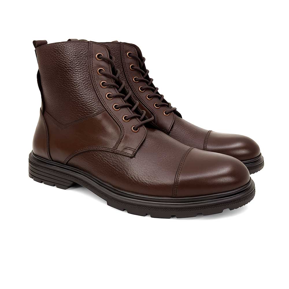 Men's leather half boot - Brown