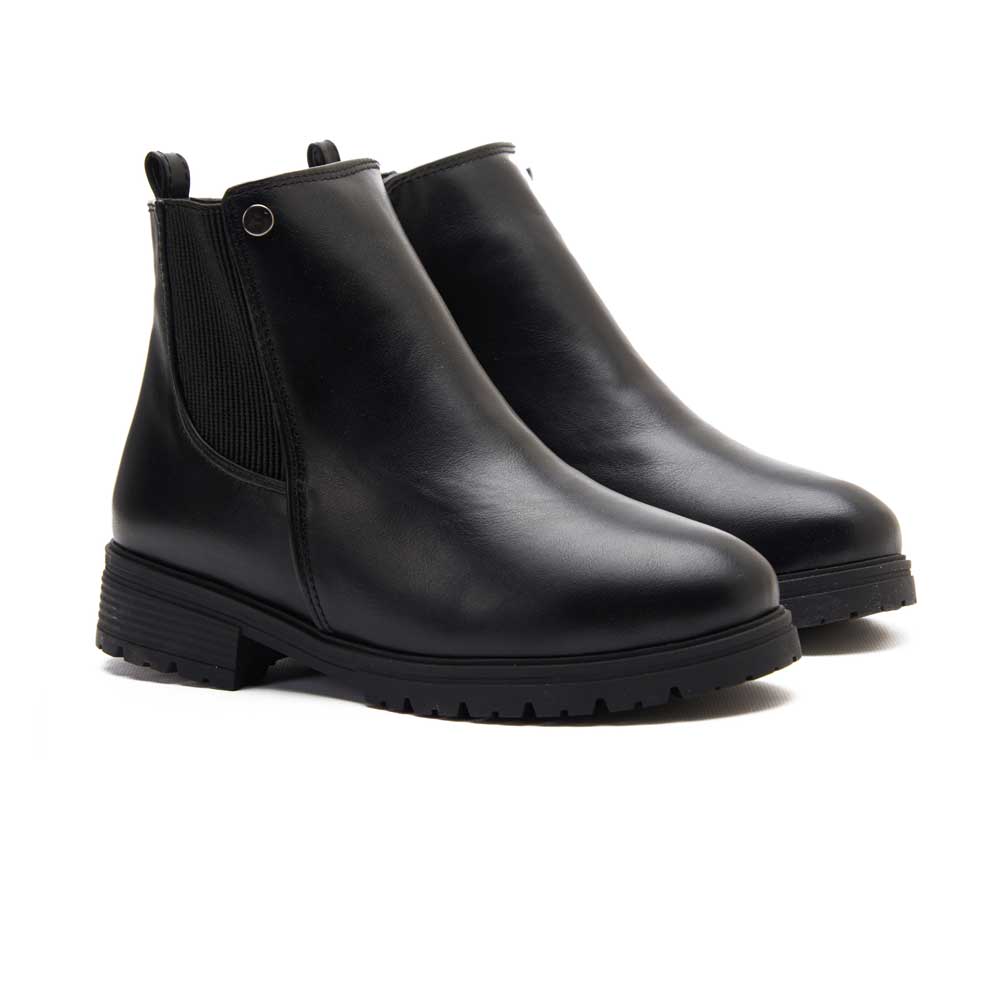 Women leather chelsea boot - Black