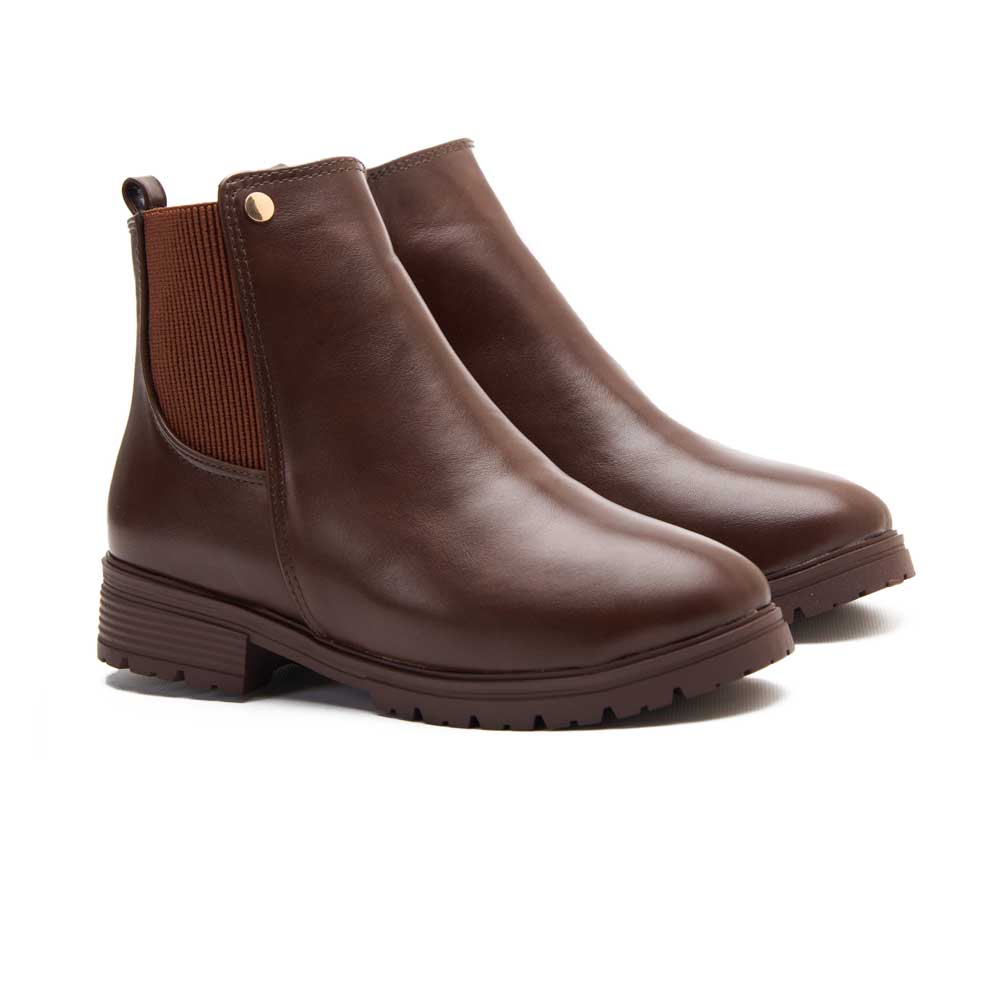 Women leather chelsea boot - Brown