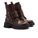 Women fashion lace-up boot - Brown