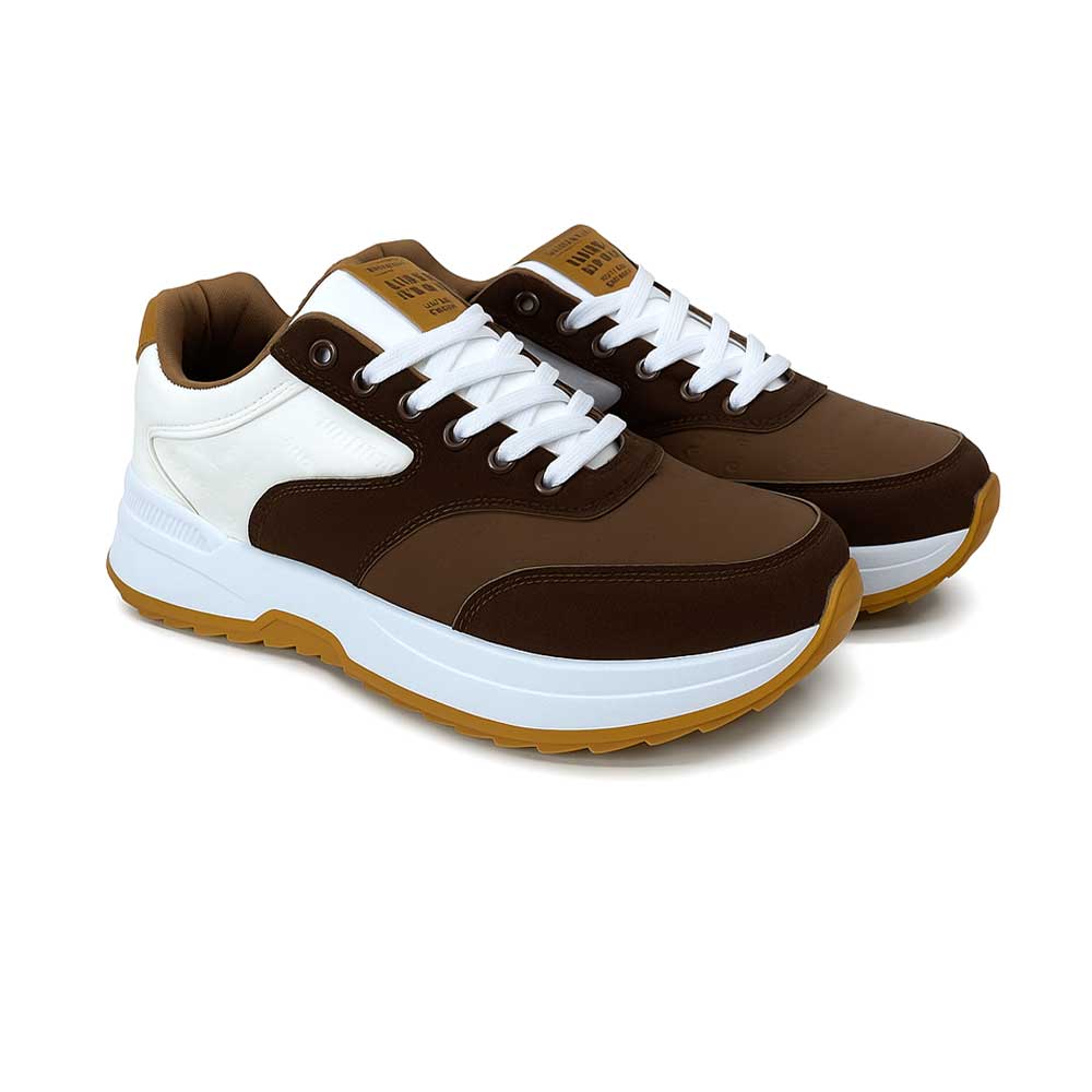 Men's Multi-Color Sport Sneakers - Brown