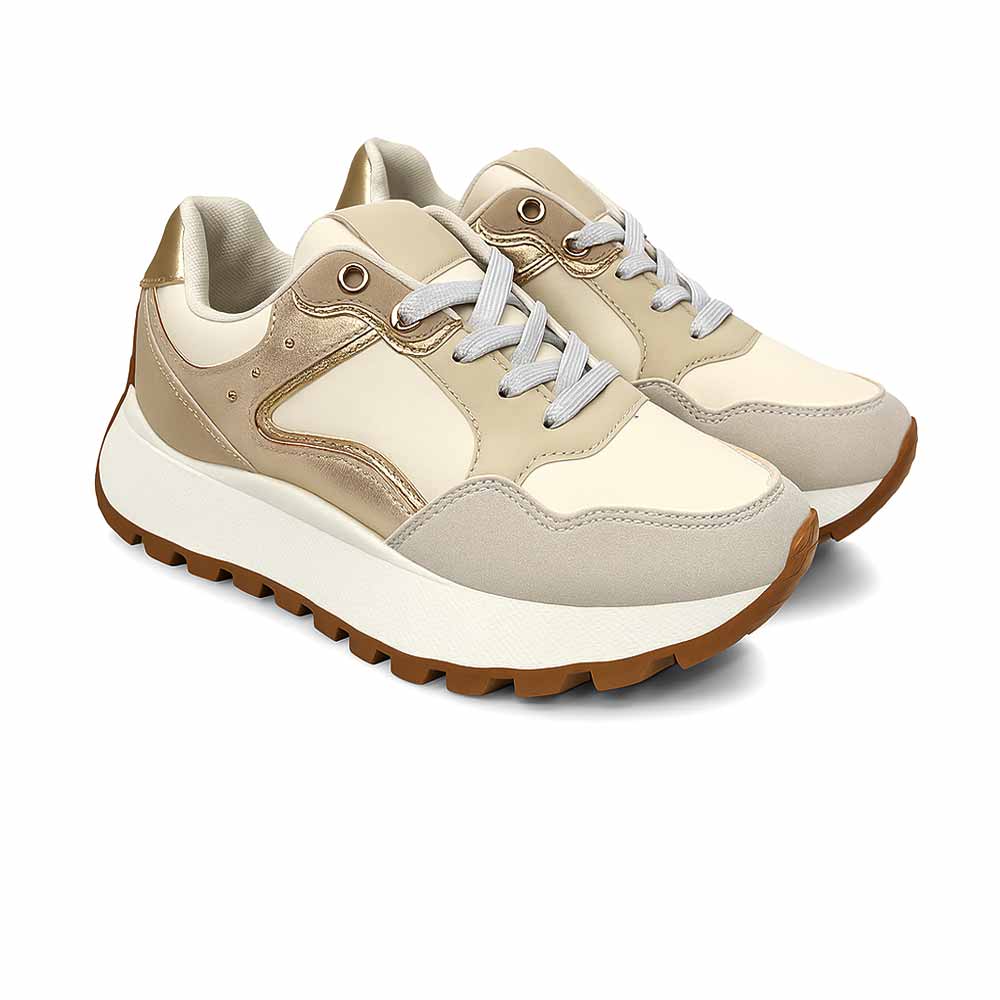 Women's Stylish Sneakers - Beige