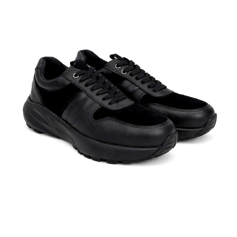 Men's Genuine Leather Casual Shoes - Black