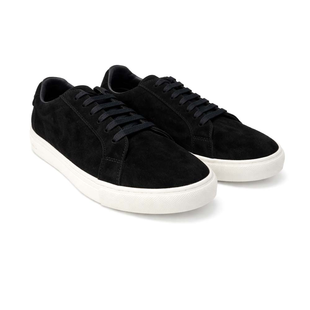 Men's Genuine Suede Sneakers - Black