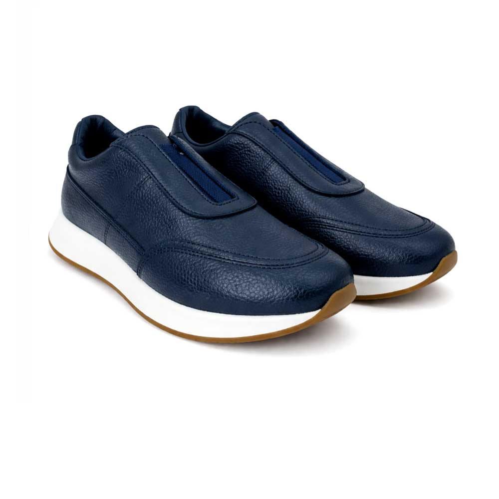Men's Genuine Leather Fashion Shoes - Navy