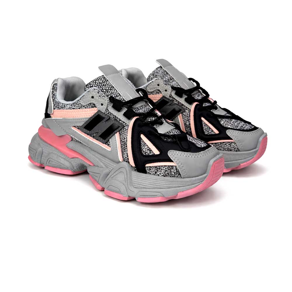 Women's Fashionable Chunky Sole Sneakers - Pink