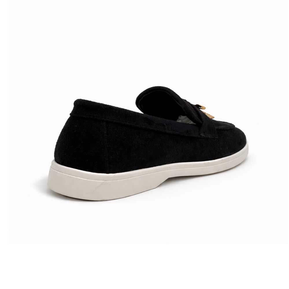 Women's Suede Loafer - Black1