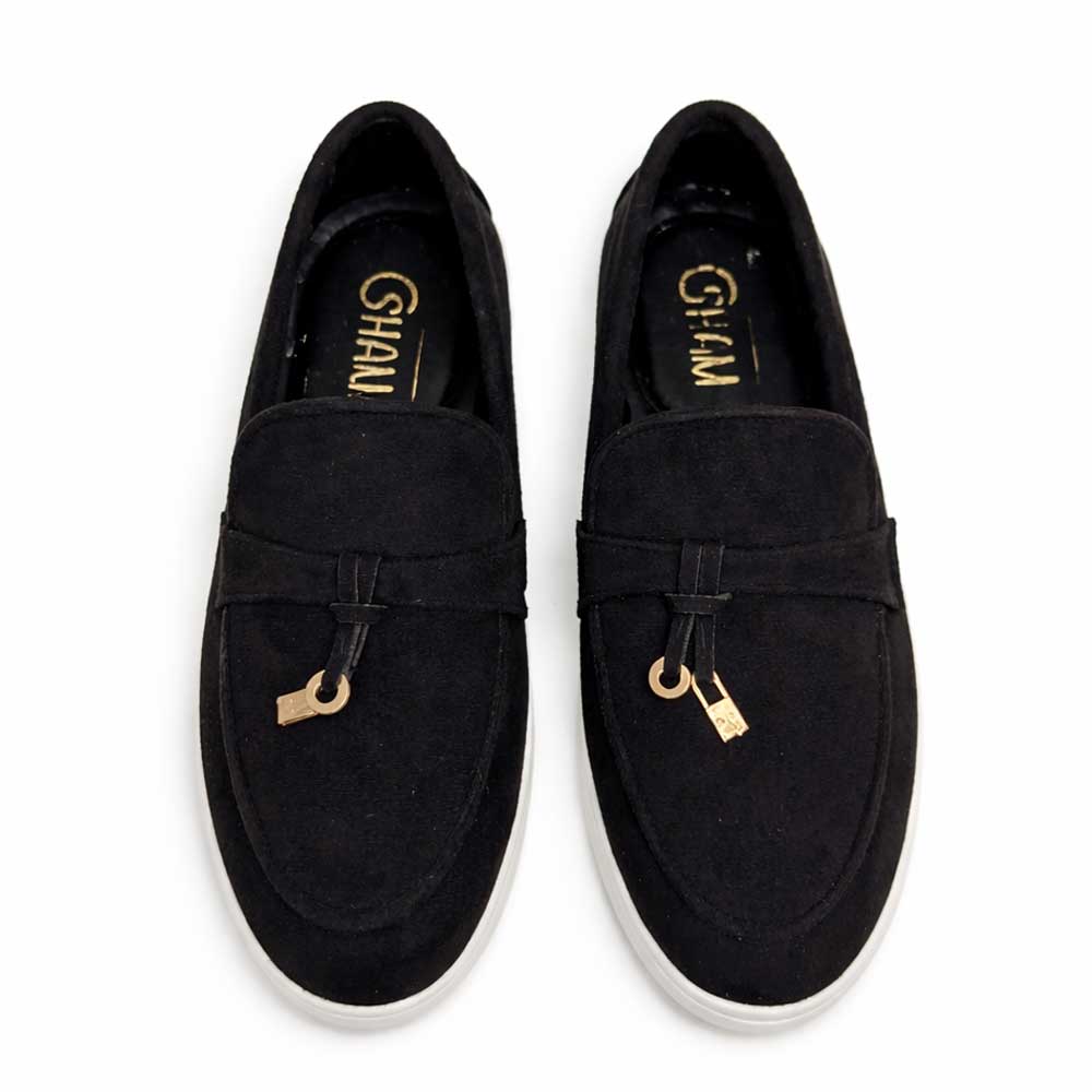 Women's Suede Loafer - Black2