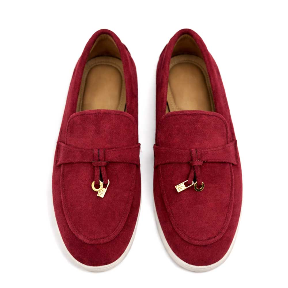 Women's Suede Loafer - Maroon2
