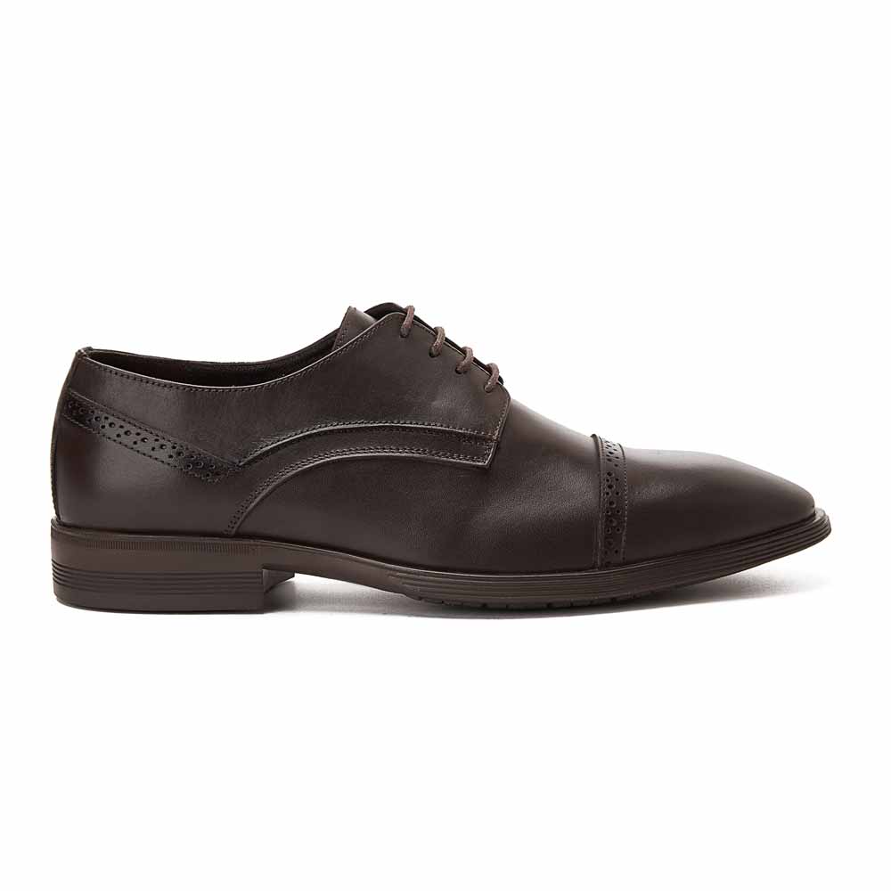 Men leather derby shoes - Brown