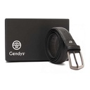 Men's casual patterned leather belt - Black