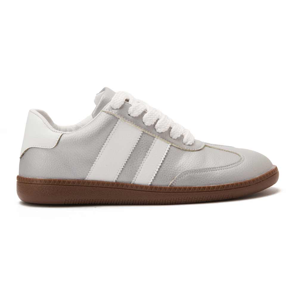 Women trendy leather sneaker - Silver