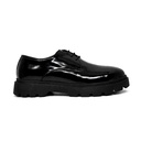 Men shiny leather trendy shoes - Black