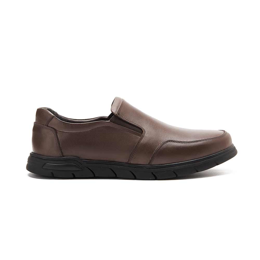 Men's leather casual shoes - Brown