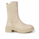 Women's leather half boot - Beige
