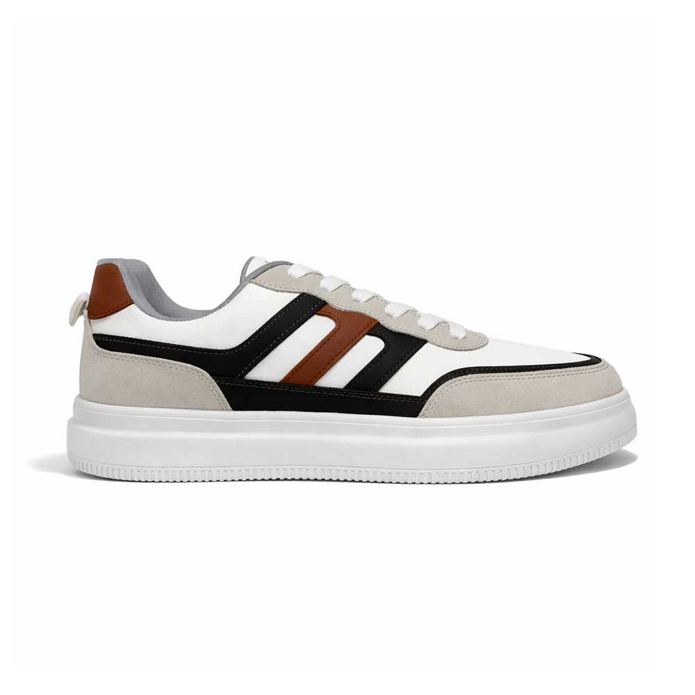 Men's High-Sole Sneakers - White*Brown