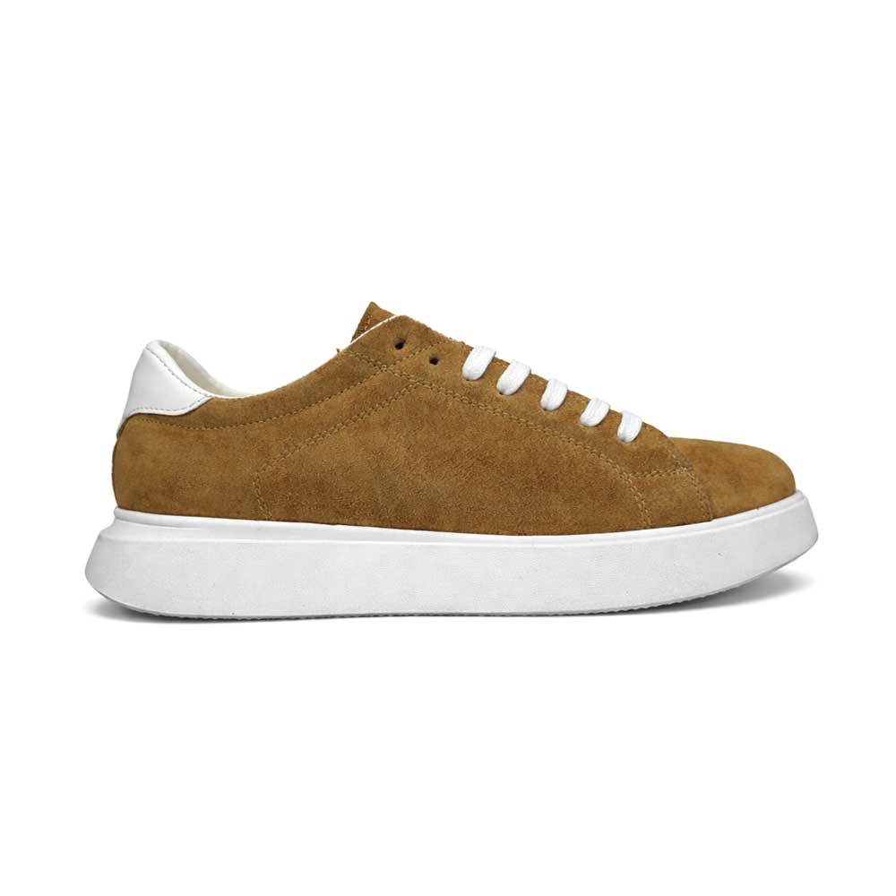 Men's Genuine Chamois Leather Sneakers - Beige