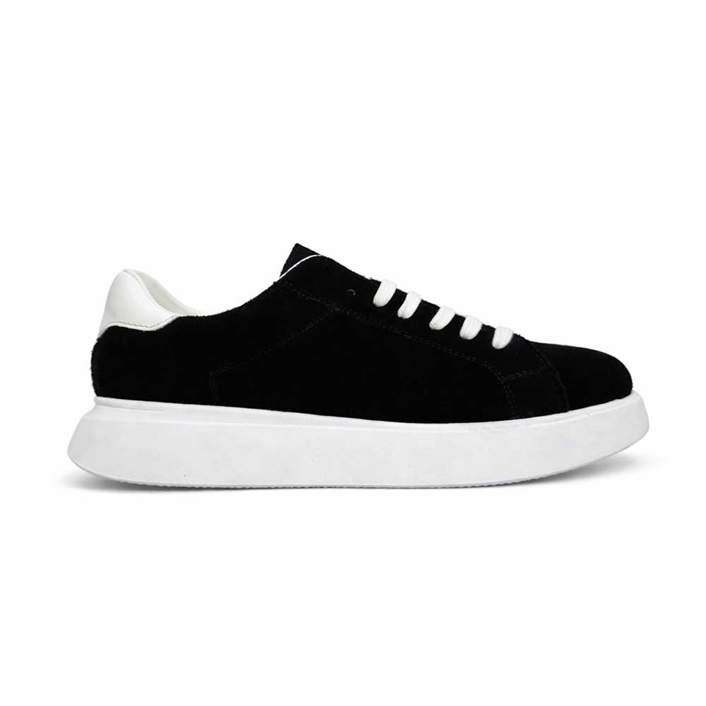 Men's Genuine Chamois Leather Sneakers - Black