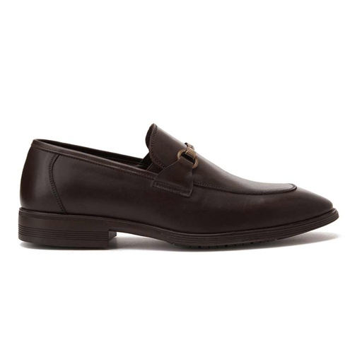 Men leather slip on loafer shoes - Brown
