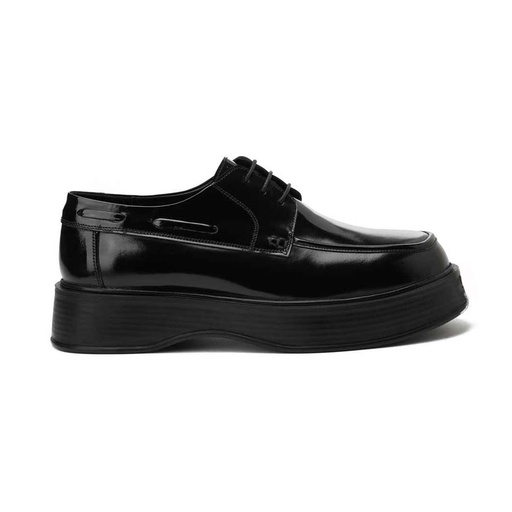 Men's high sole leather shoes - Black