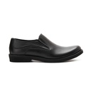 Leather slip on shoes with eva sole - Black