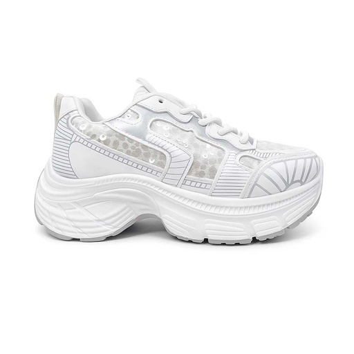 Women's Sequined Sneakers - White