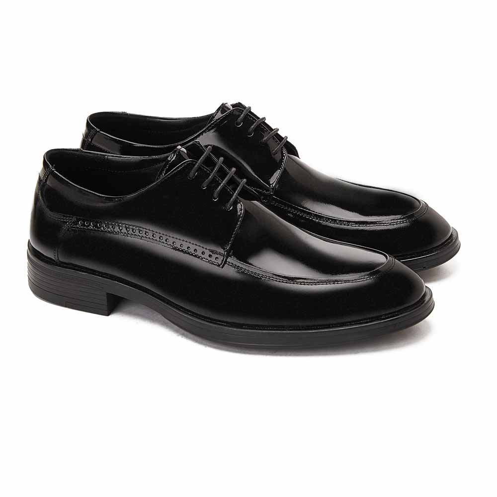 Men glossy derby shoes - Black