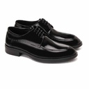 Men glossy derby shoes - Black