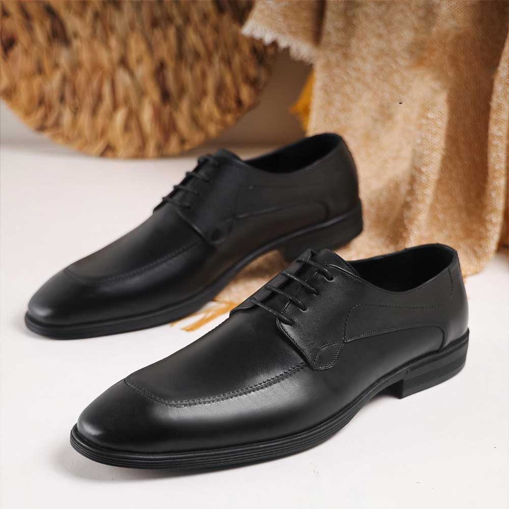Men leather classic shoes - Black3