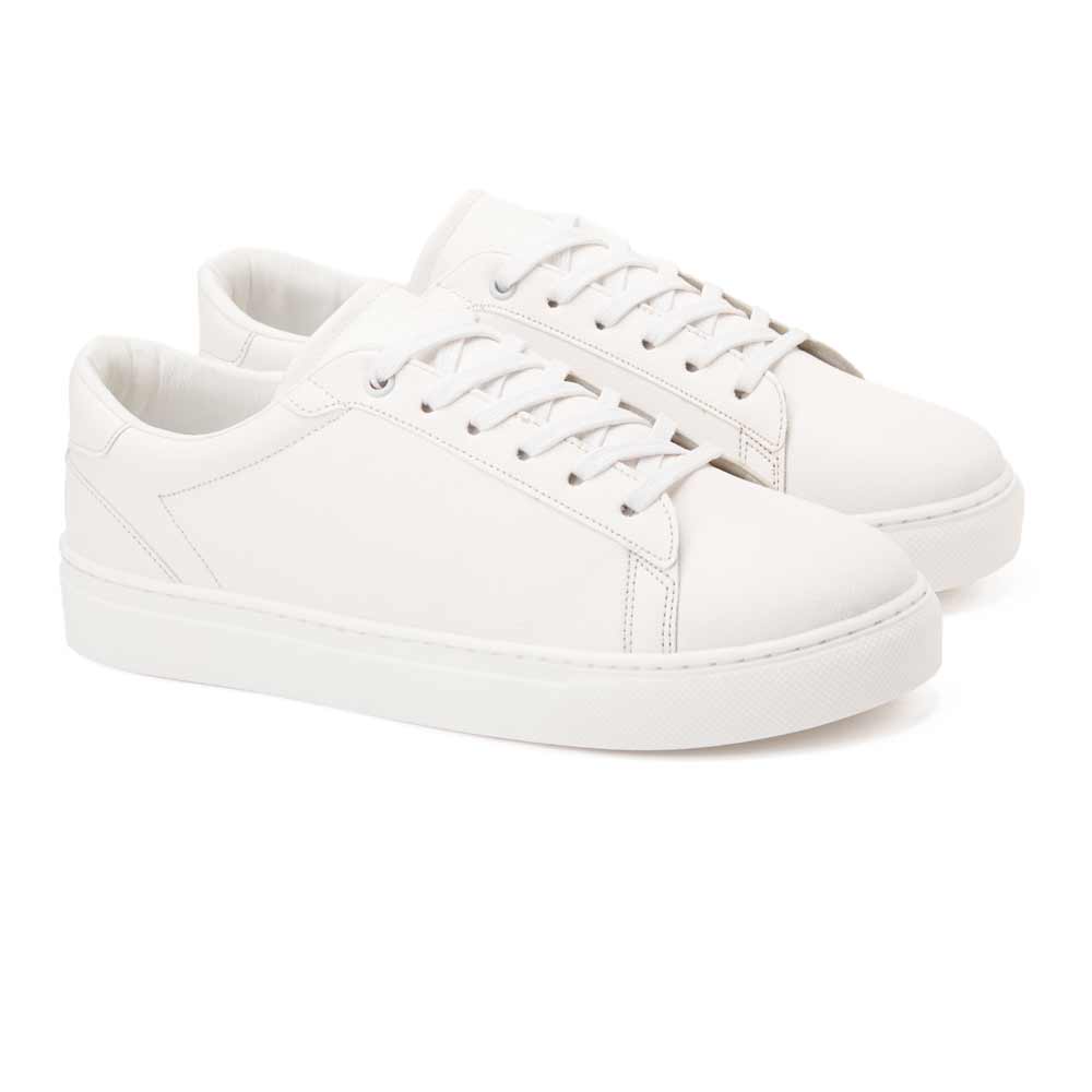 Men's lace-up basic sneakers - White1