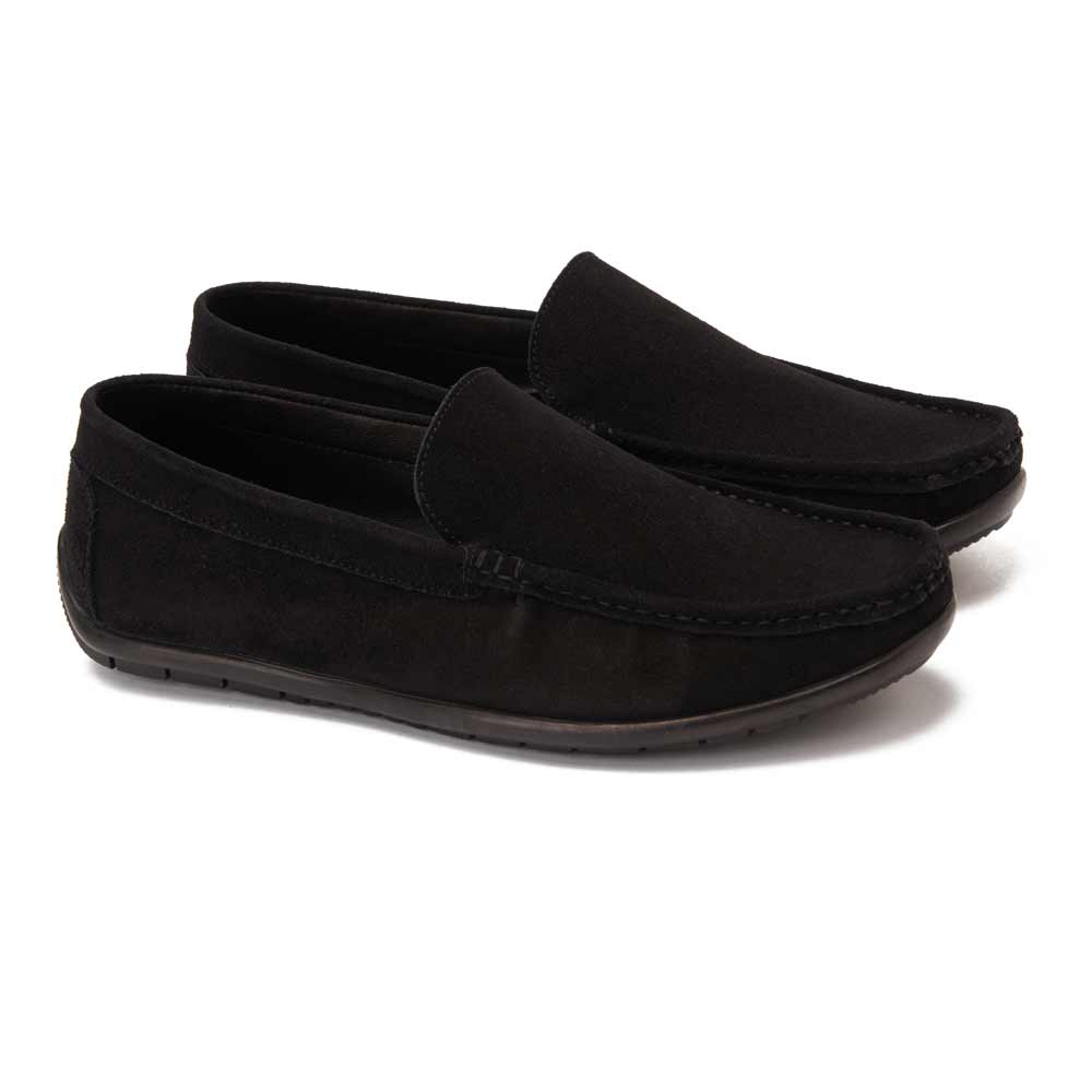 Men summer suede moccasin - Black1