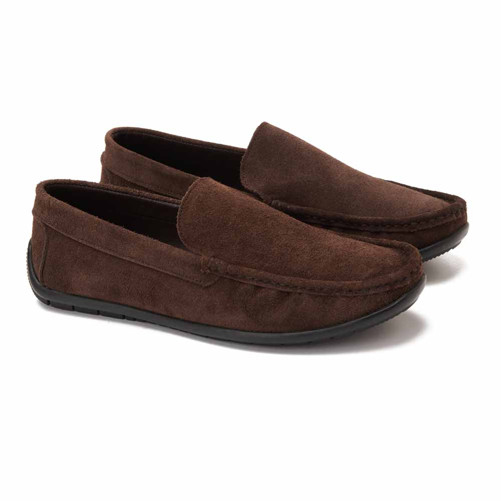 Men summer suede moccasin - Brown1