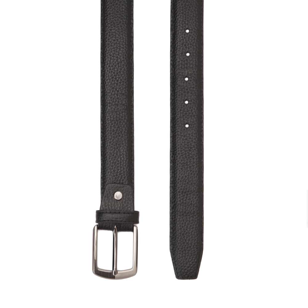 Men's casual patterned leather belt - Black1
