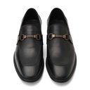 Men leather slip on loafer shoes - Black2