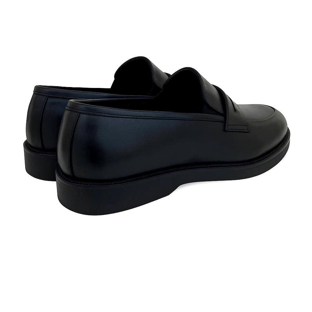 Men's leather slip on moccasin - Black1