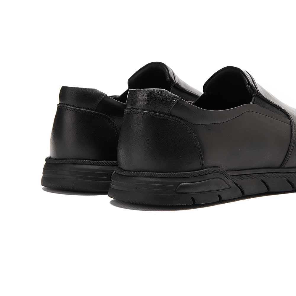 Men's leather casual shoes - Black1