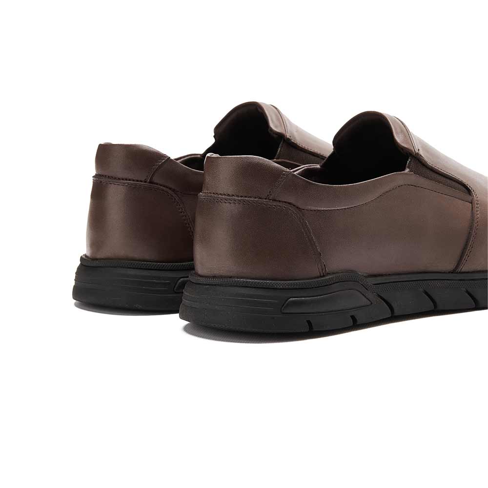 Men's leather casual shoes - Brown1