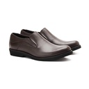 Leather slip on shoes with eva sole - Brown