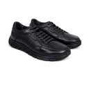 Men geniune leather trainers - Black