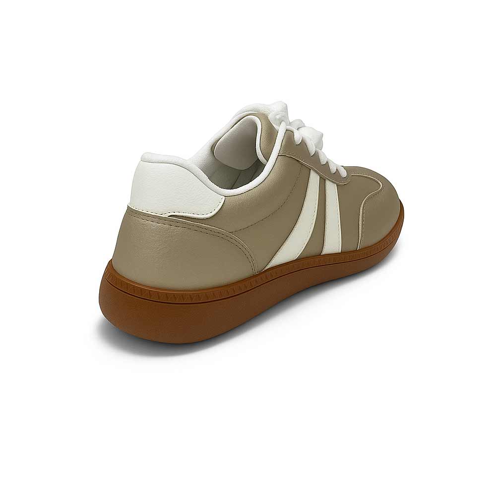 Women trendy leather sneaker - Gold1