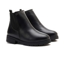Women leather chelsea boot - Black