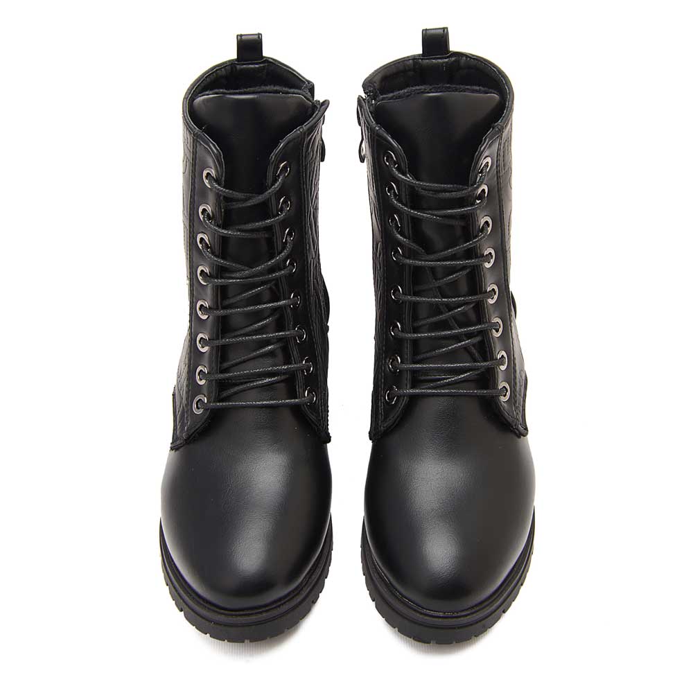Women printed leather boot - Black2
