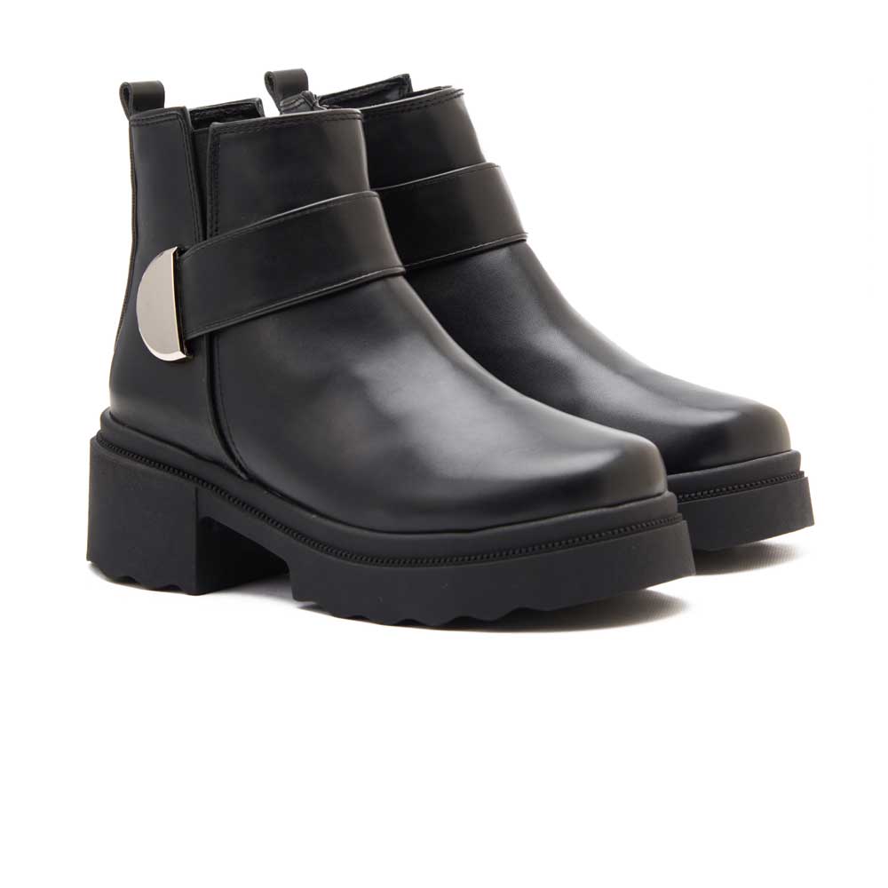 women zipper fashion boots - Black